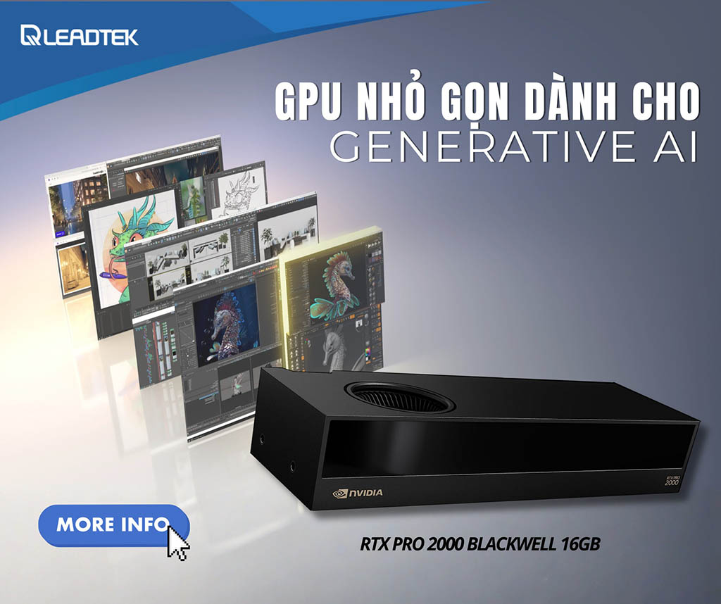 Đánh Giá NVIDIA RTX 2000 Blackwell 16GB – GPU Workstation Nhỏ Gọn Mạnh Mẽ